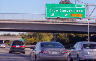 South bound on 680 freeway exit Crow Canyon.