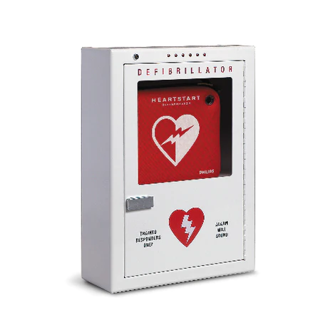 PREMIUM, WALLSURFACE MOUNTED ALARMED METAL AED CABINET
